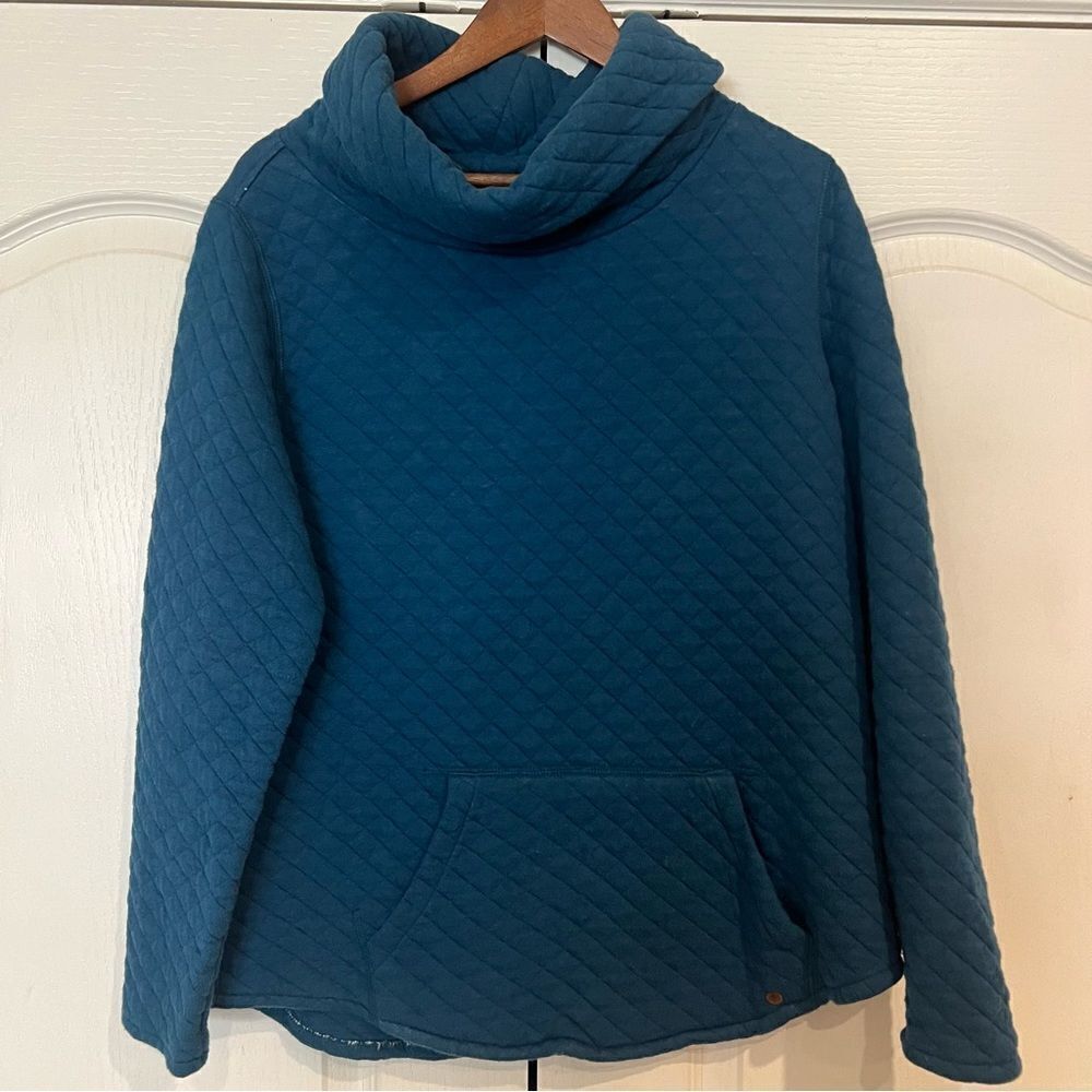 Orvis Quilted Cowl Neck Sweater with Kangaroo Pocket